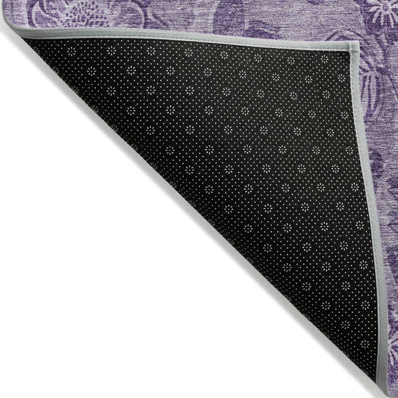 Machine Washable Indoor/Outdoor Xhevrie Plum Rug, Rectangle 3' x 5'