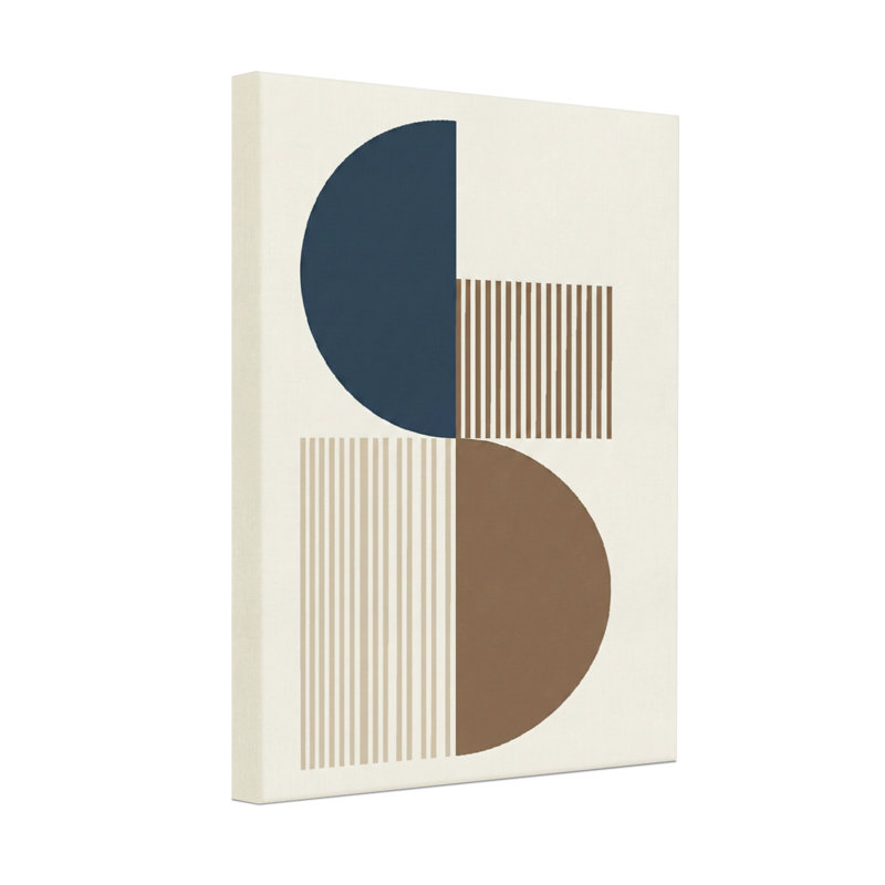 Motif abstrait de formes géométriques et de cercles abstraits, H 18 po x l 12 po