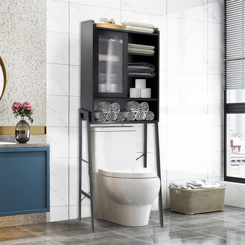 Rangement pour salle de bain Ryniah, Noir, noir, noir, noir