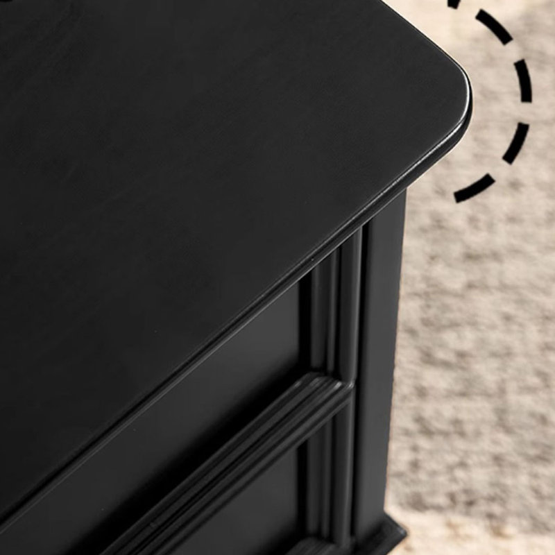 Retro modern simple black coffee table, 18.7" H x 47.2" L x 23.6" W