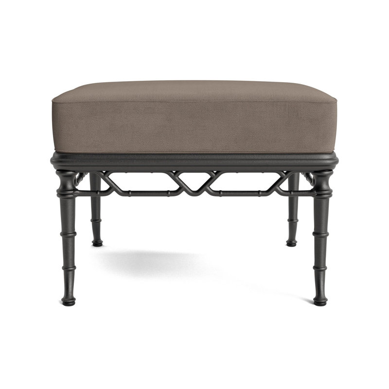 Calcutta Outdoor Ottoman, Textured Pewter, Fushion Charcoal