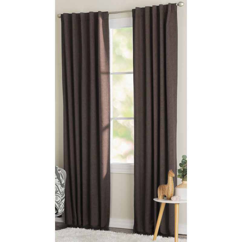 Elmstead 100% Polyester Room Darkening Solid Color Curtain Panel with Rod Pocket Top , 42" W x 63" L, Chocalate