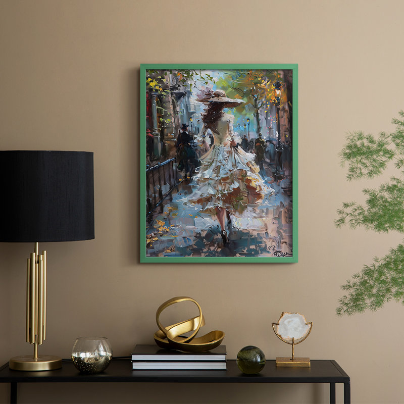 «WOMEN Series DCCL III», reproduction encadrée - bois massif, H 30 po x l 24 po, Vert