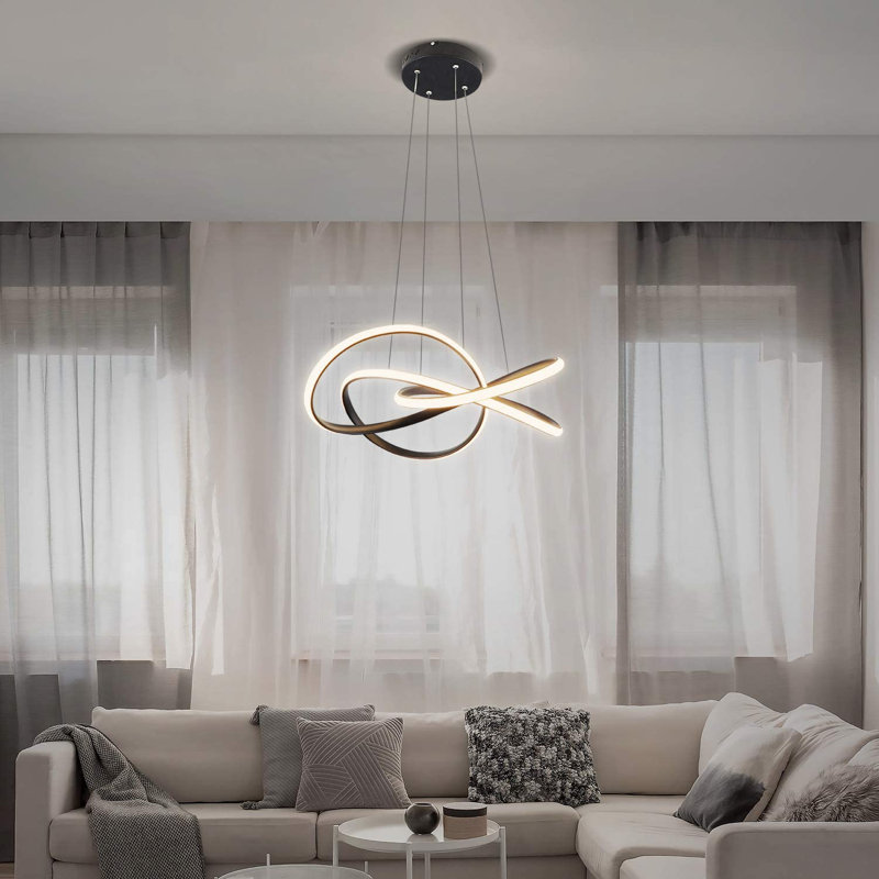 Temelec 1 - Light LED Unique/Statement Pendant, Black