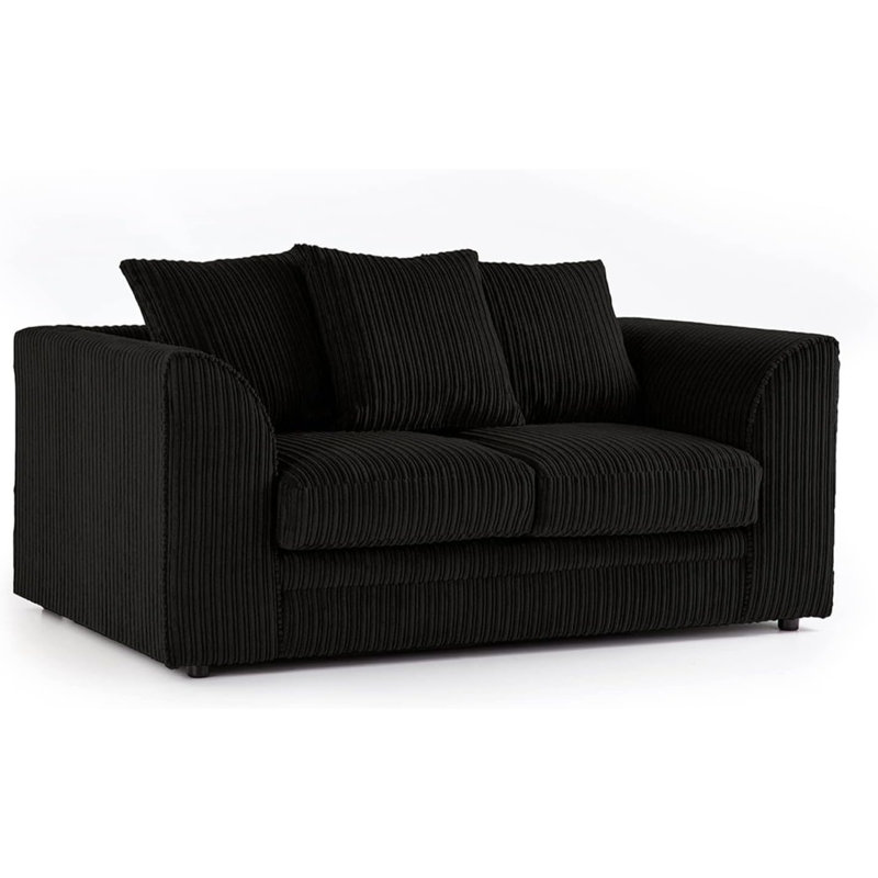 2 Seater Corduroy Sofa, Black