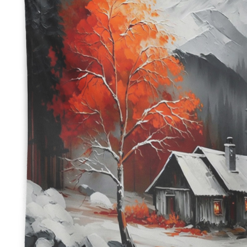 Tapisserie en polyester monochrome en hiver, H 50 po x l 60 po