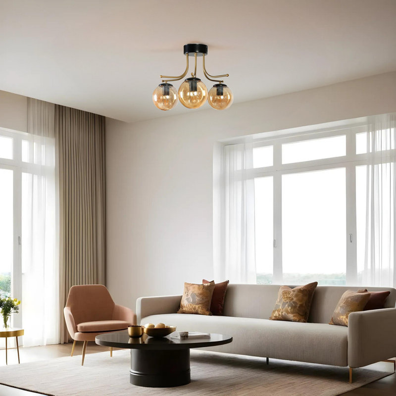 Chandle Chandelier, Black/Amber