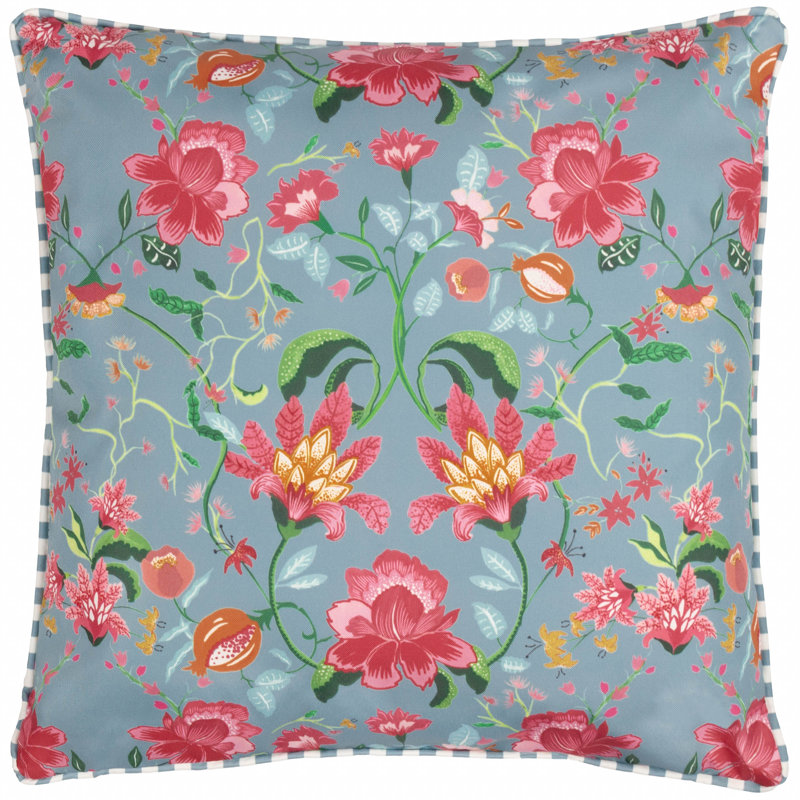 Claudia Indoor / Outdoor Square Throw, Polyester, Blue
