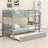 Space-Saving Wooden Bunk Bed With Trundle And Detachable Two Beds-331900572