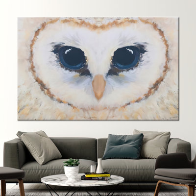 Owl Painting, Animal Poster, Modern Owl Art, Abstract Printed, Owl Art Canvas, Owl Lover Gift Artwork, Abstract Owl Art,