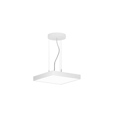 Luminaire suspendu carré Jazz - l 16 po - direct / indirect - blanc