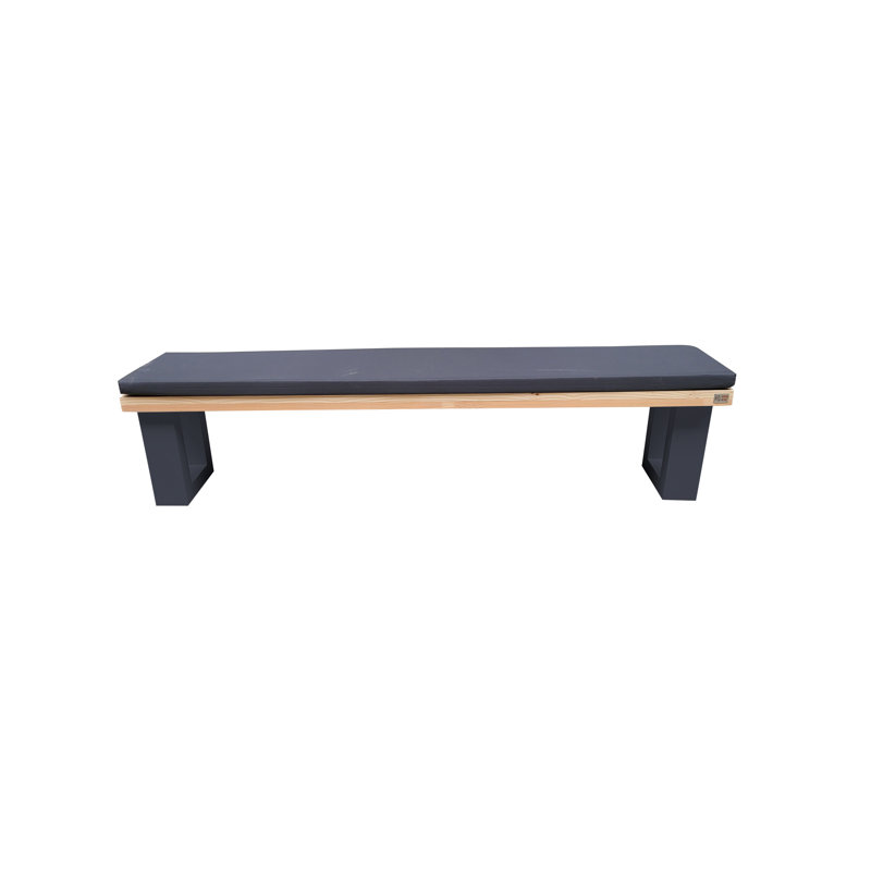 Antwun Wood Outdoor Bench, 40cm H x 170cm W x 38cm D, Black