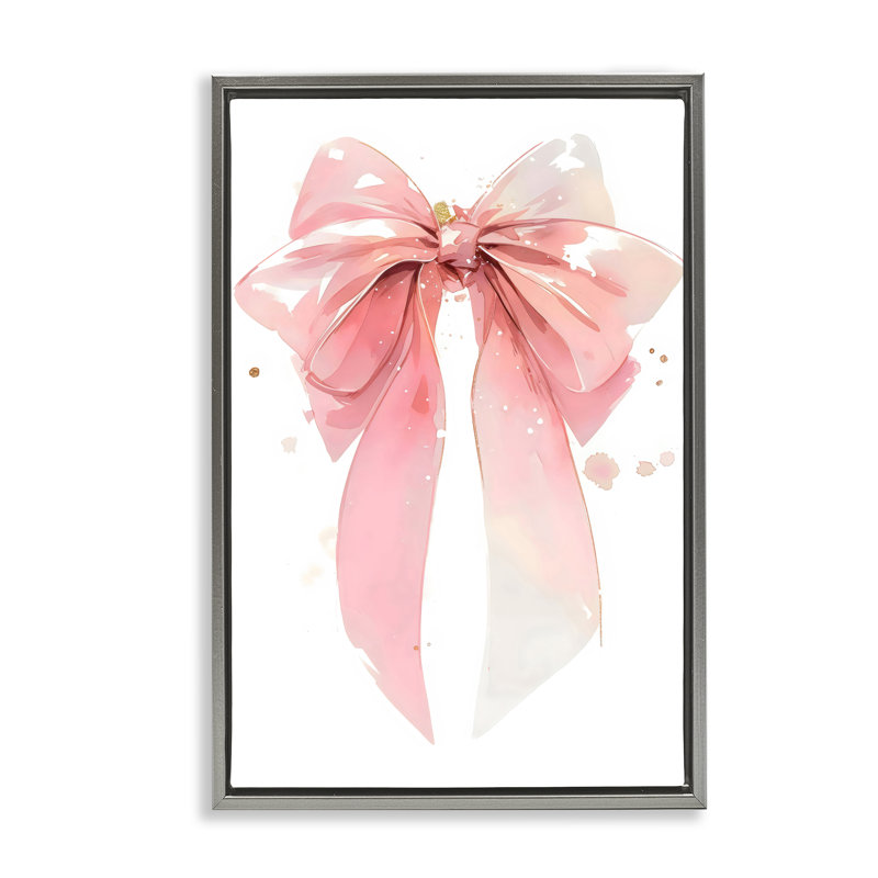 Cadre flottant moderne et élégant avec nœuds roses, design Creative Studio, Cadre flottant gris lustré, H 25 po x l 17 po