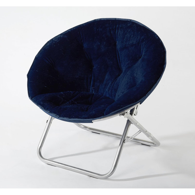 Giles Papasan Chair, Silver, Navy