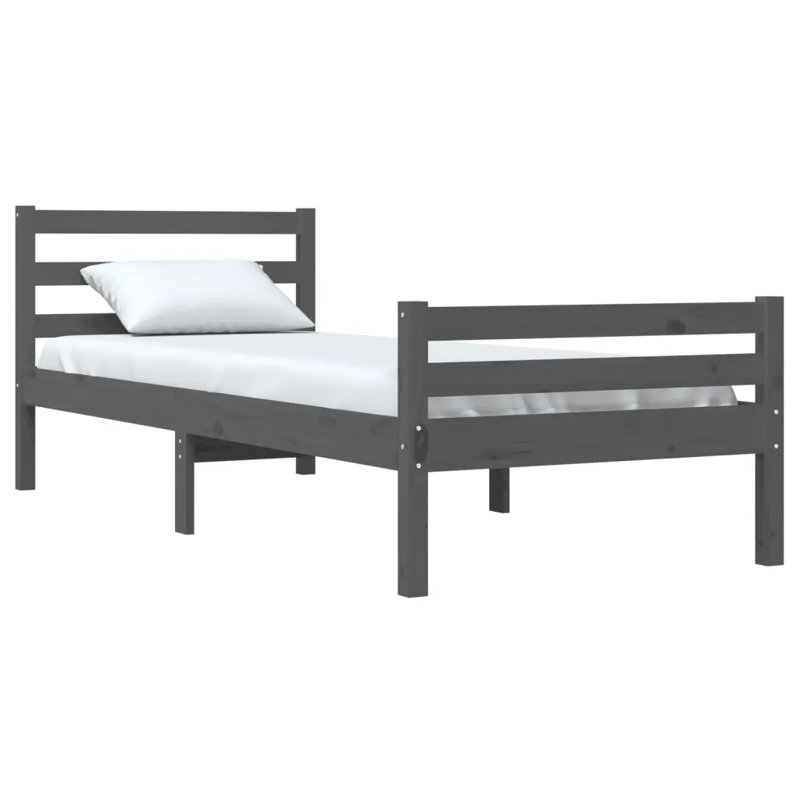 Maxton Solid Wood Bed, 150 x 200cm, grey