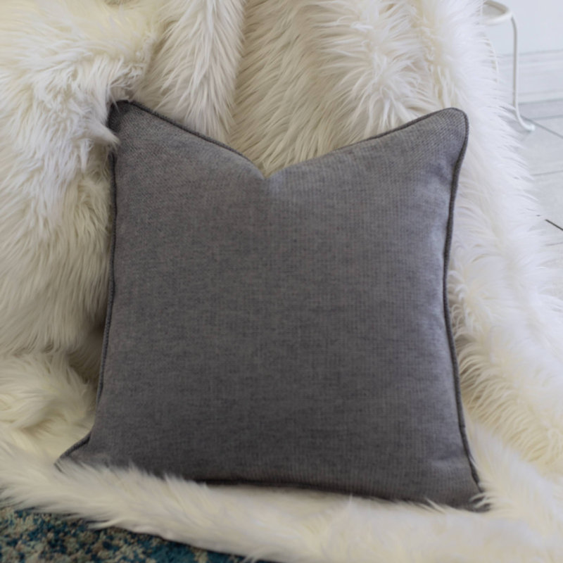 Square Pillow Cover & Insert, Gray