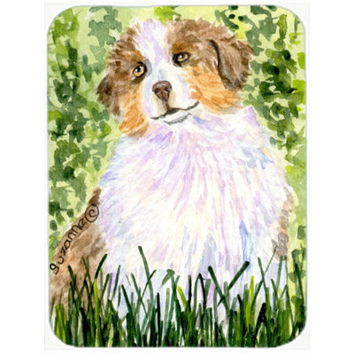 Australian Shepherd Green Glass Cutting Board