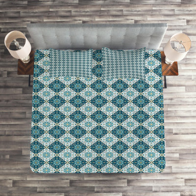 Morrocan Eclectic Geometric Shapes Coverlet