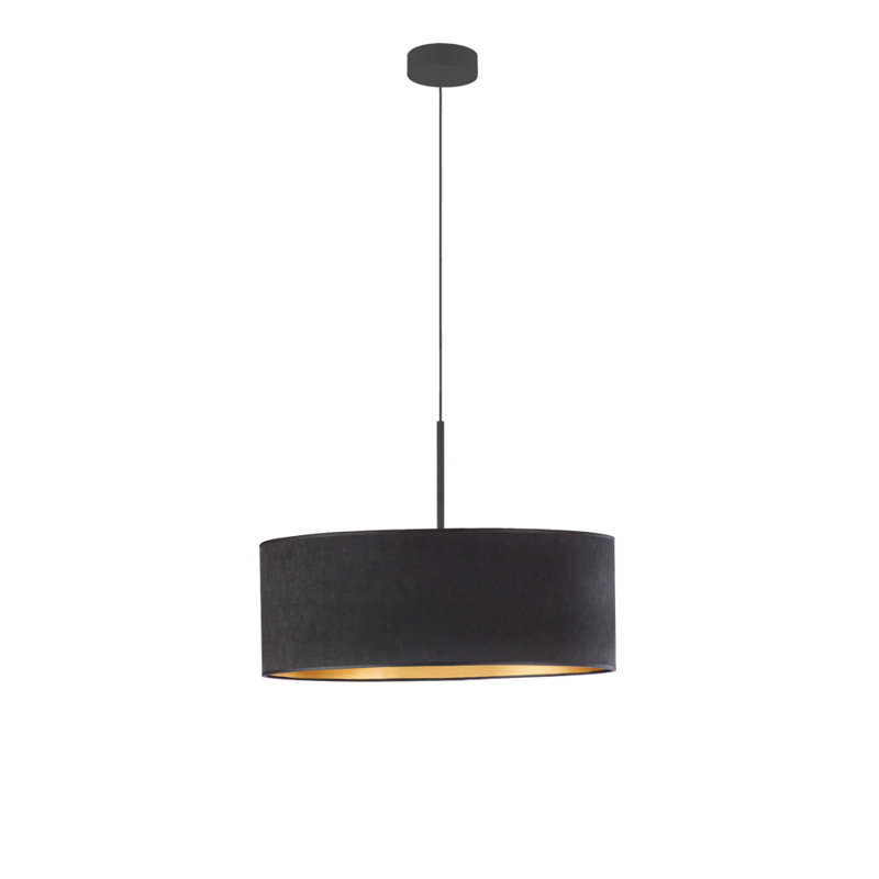 Askey 3 - Light Drum Pendant, Black/Gold,  Black