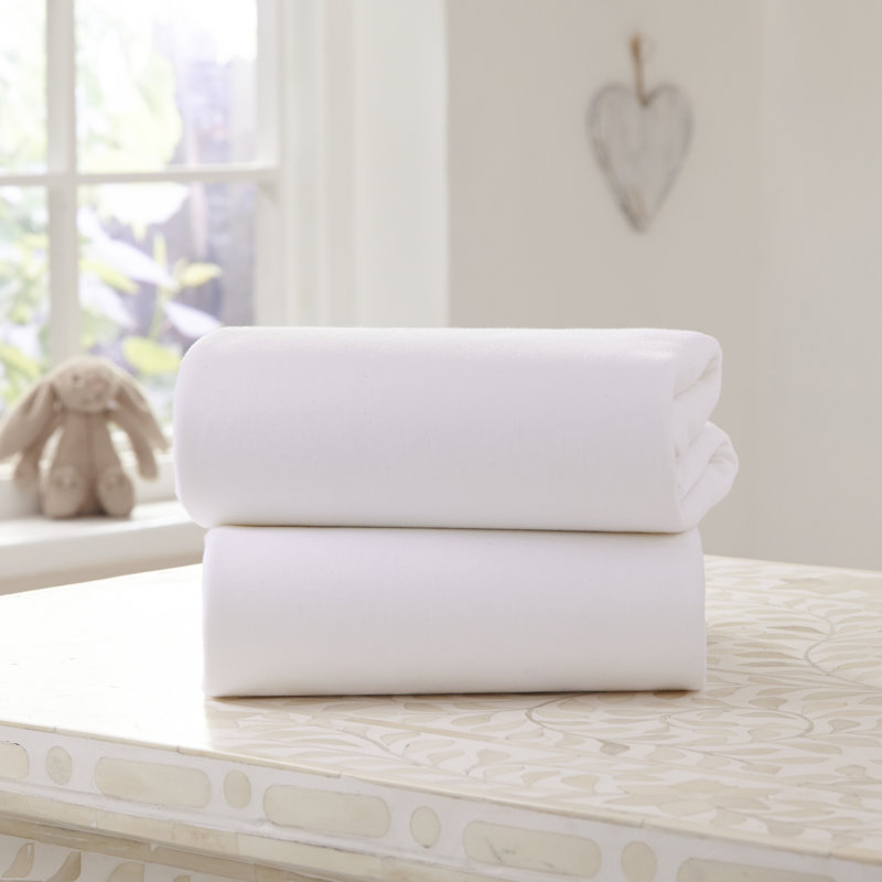100% Cotton - Piece Standard Cot Fitted Sheet, White