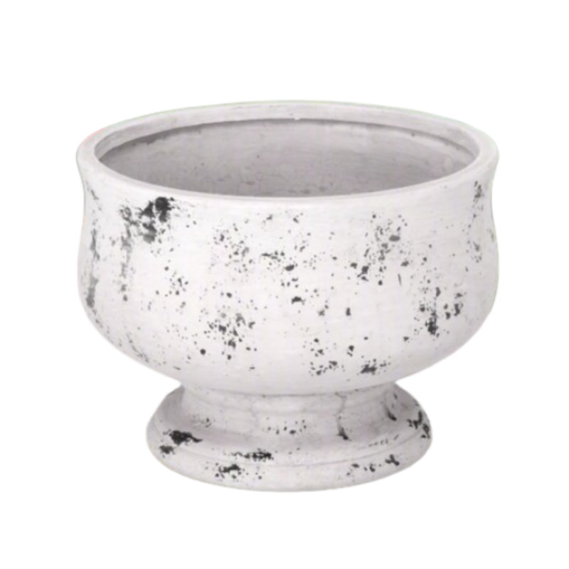 Pot de fleurs en terre cuite blanc