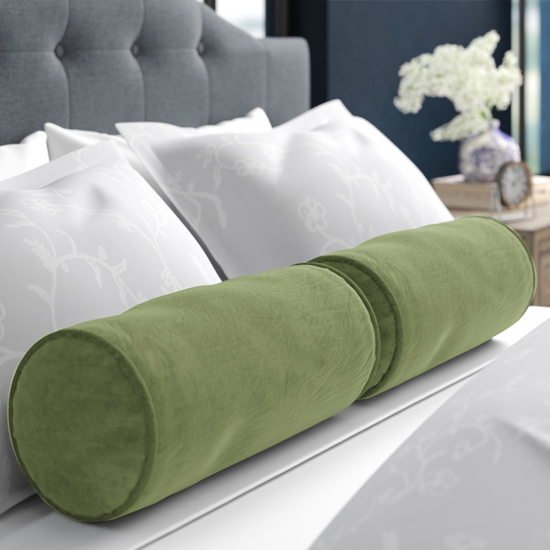  Bolster Cotton Blend Pillow Cover & Insert, Sage