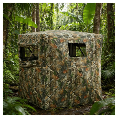 All-Weather Camouflage Pop-Up Hunting Blind with 270-Degree Panoramic View