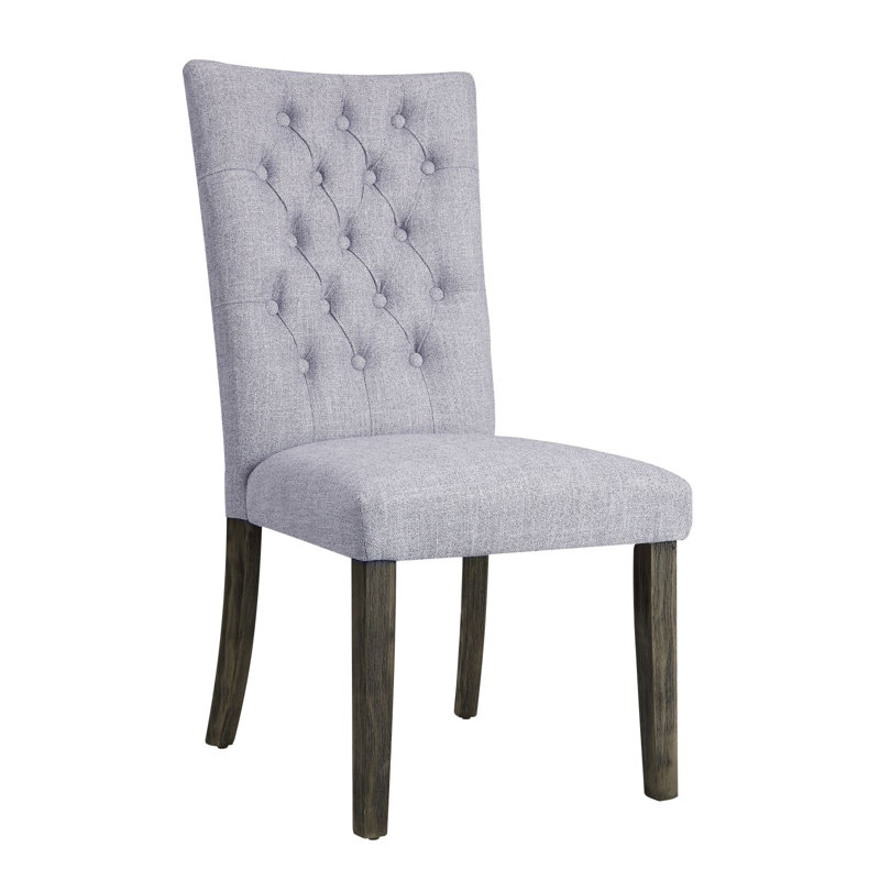 Ensemble de 2 chaises d'appoint Merel en lin gris et chêne gris