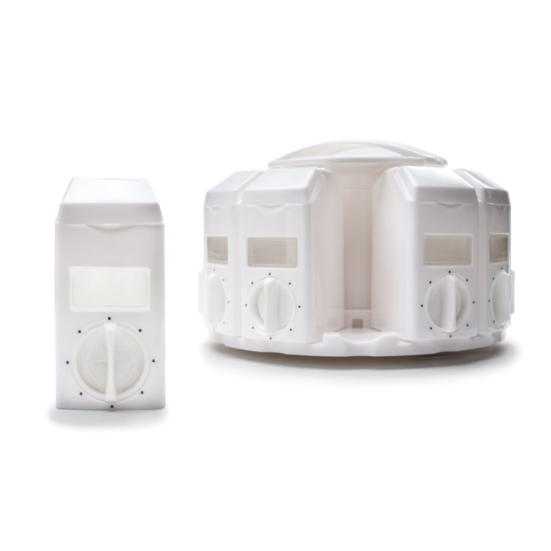 White Rotating Countertop Spice Carousel with Auto-Measure