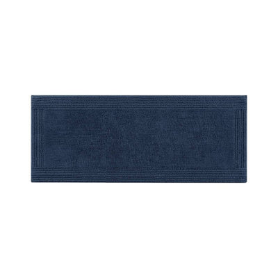 1 PCS 24X72" 100% Cotton Tufted 3000 GSM Reversible Bath Rug Navy