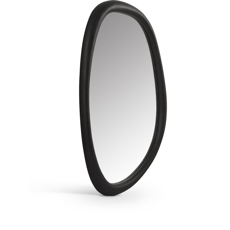 Raeana Polyresin Mirror, Black, 45" x 27.5"
