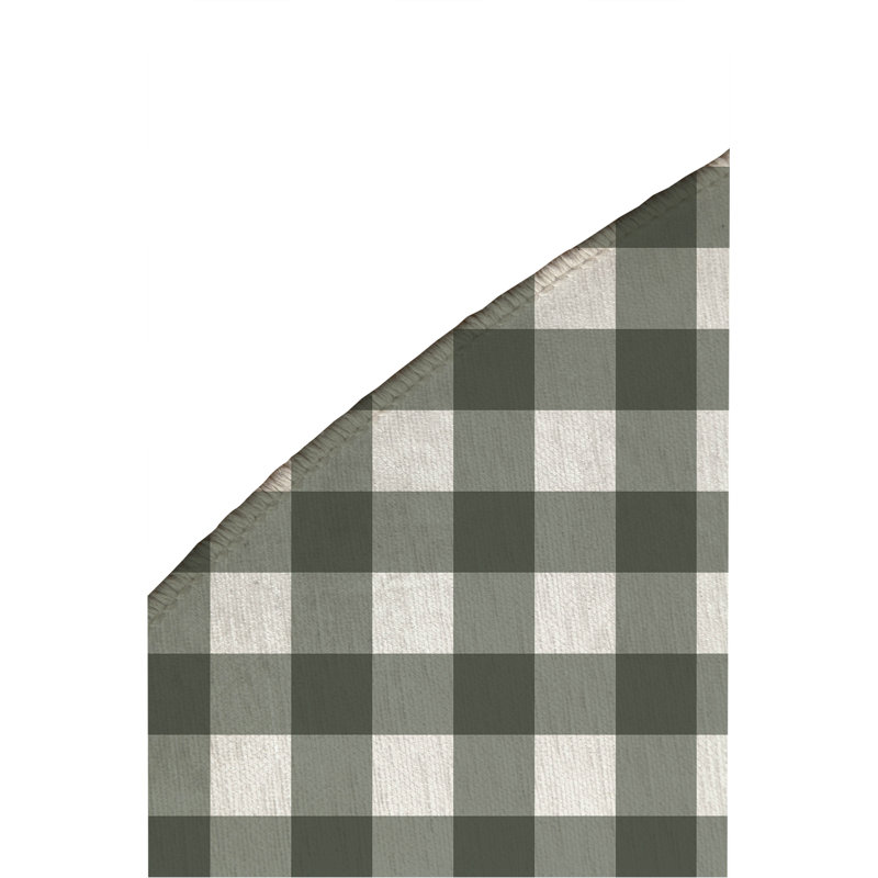Tapis d'extérieur antidérapant Proper Gingham, Rond 5 pi