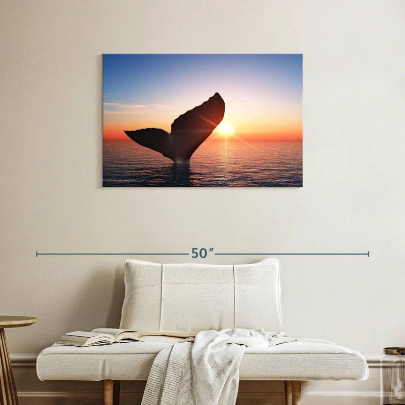 Brampt Whale Tail At Sunset, 24'' H x 36'' W
