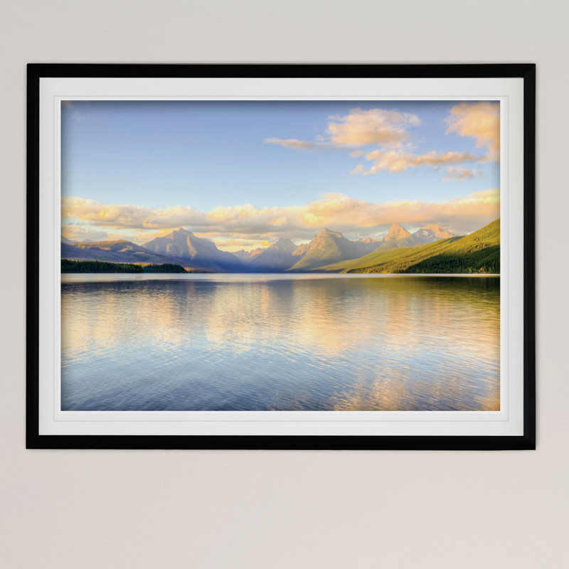 Lake MacDonal - reproduction de cadre photo, H 24 po x l 30 po x P 1,5 po, Noir