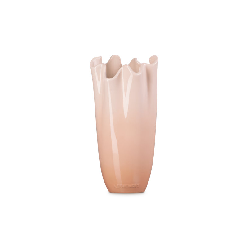 Le Creuset Stoneware Iris Vase, 12 In., Peche, Pink