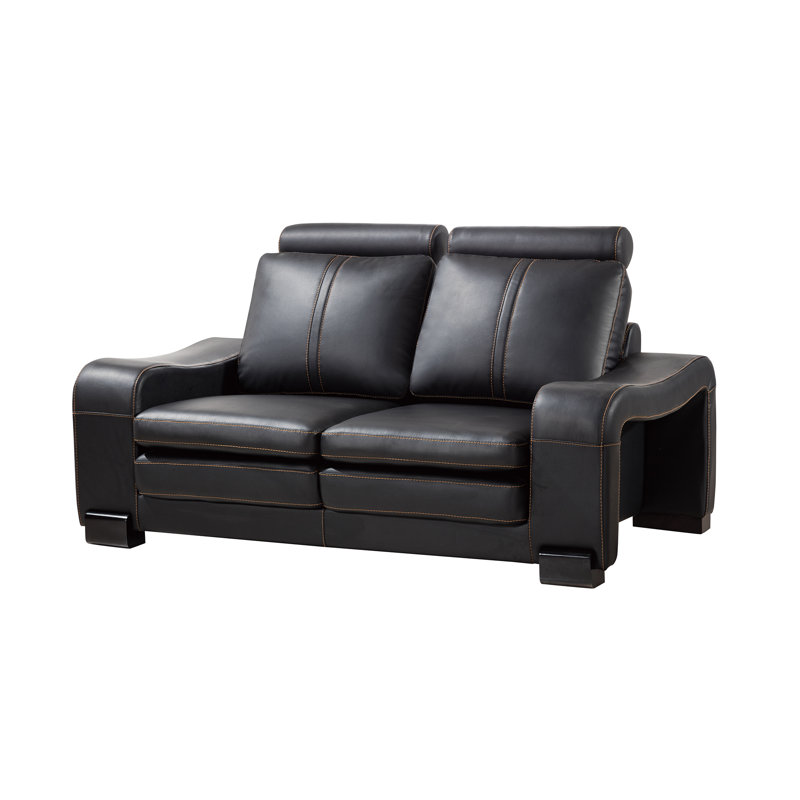 Vierra 65'' Faux Leather Loveseat, Black