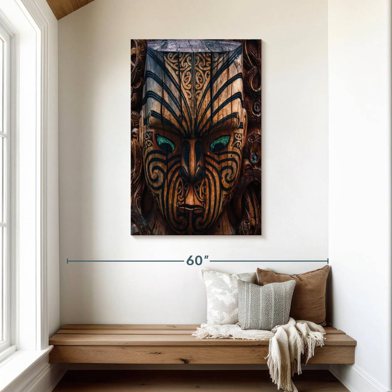 Sculpture sur bois Senne, H 45 po x l 30 po