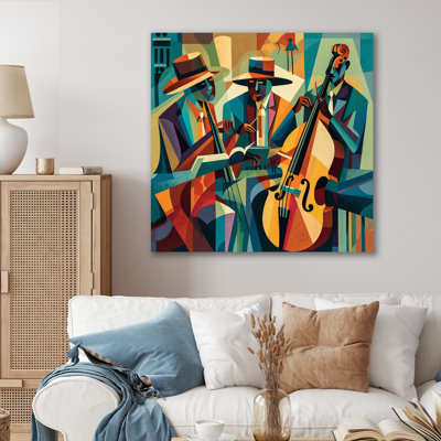 Jazz Performance On Stage III - Music Jazz Framed Canvas Print Wall Art