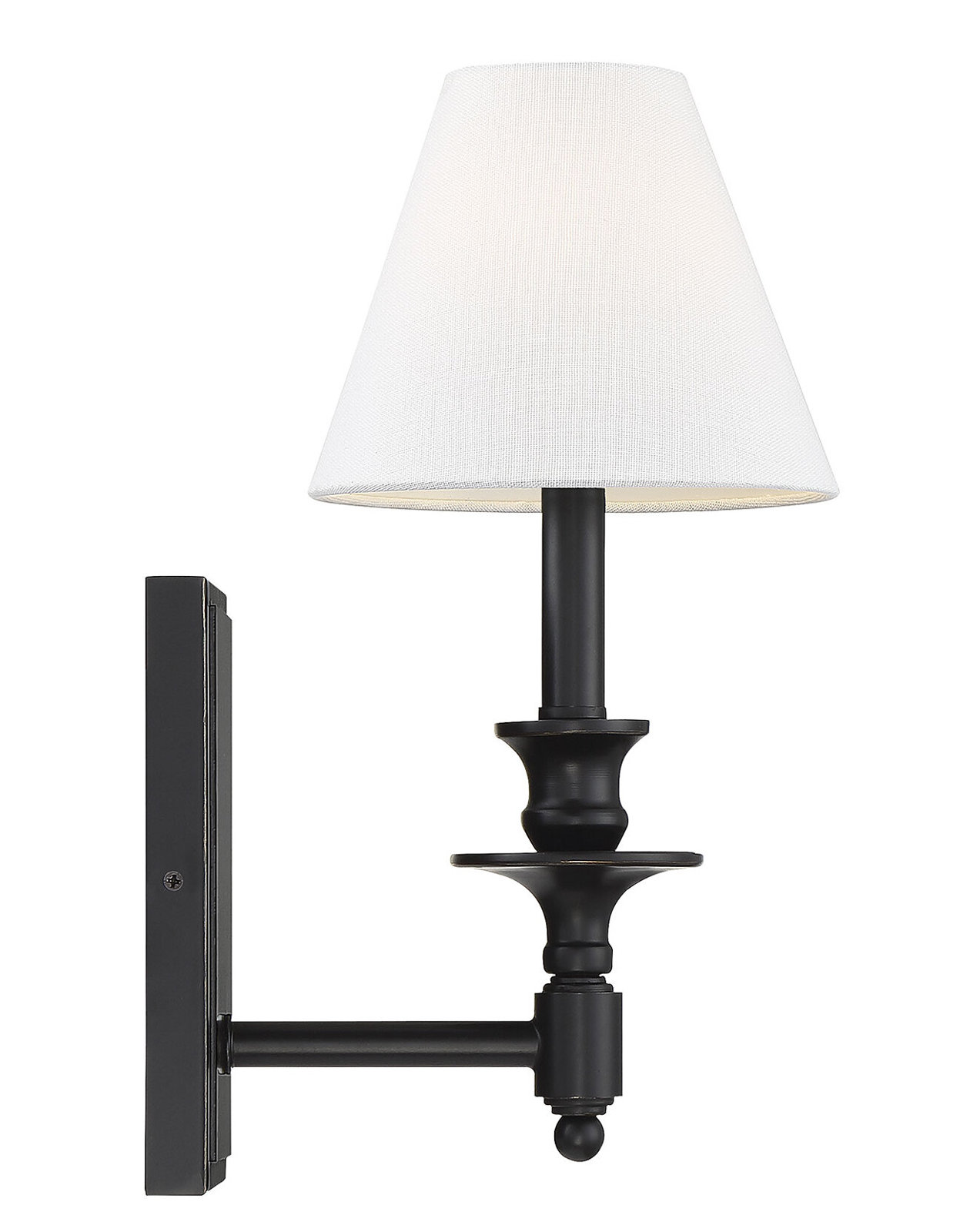 Alarins Single Light Dimmable Armed Sconce, Matte Black