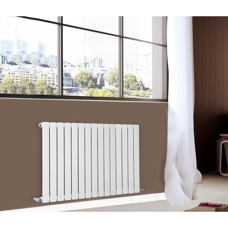 Shonta Horizontal Single Flat Panel Radiator, Gloss White, 60cm H x 102cm W