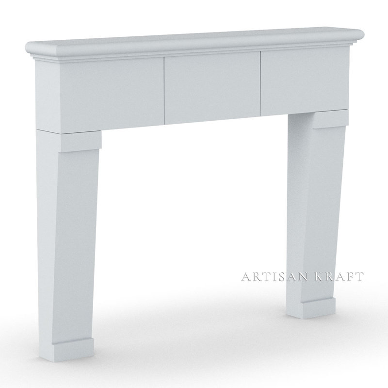 Memphis Cast Stone Fireplace Surround, Gray, 66"