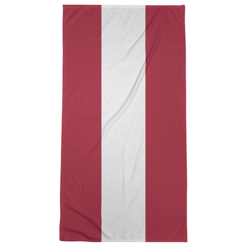 Cotton Blend Beach Towel, Light Red/White