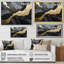 Impression sur toile encadrée «Minimalisme chromé noir et or - spirales abstraites»-1007969952-1007969983