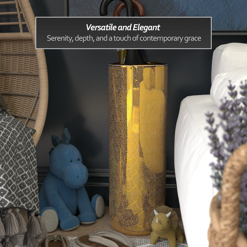 Umbrella Stand, Gold Crackle