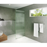 Gaia 30 in. x 78 in. Frameless Fluted Single Fixed Shower Panel