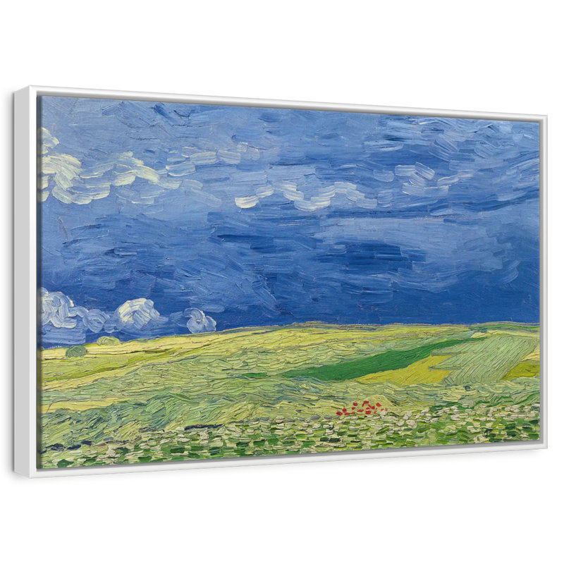 Wheatfields Under Thunderclouds, Cadre flottant blanc, 31 po x 21 po