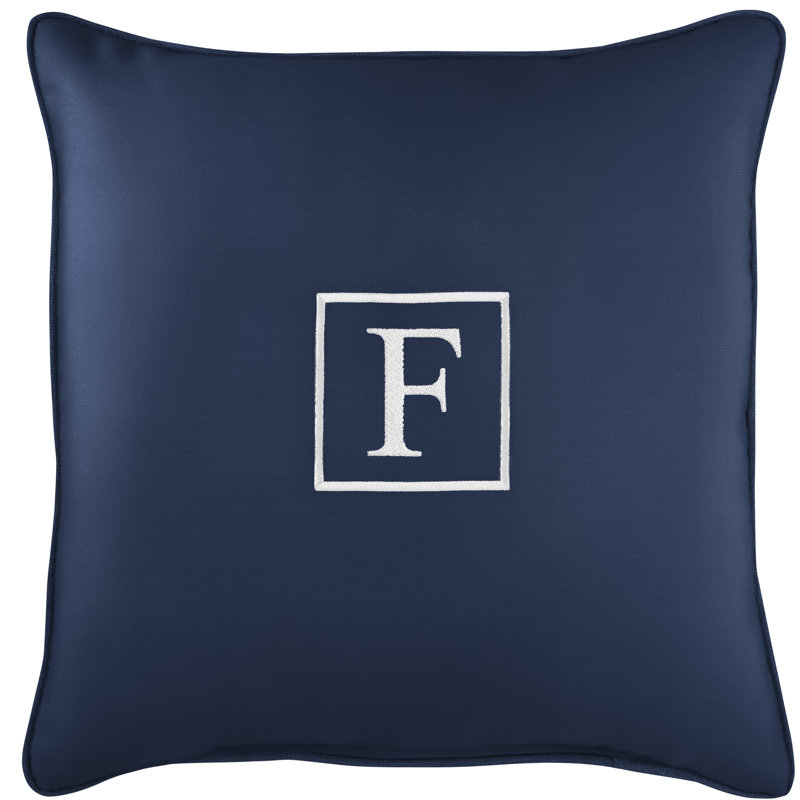 Kettil Embroidered Sunbrella® Outdoor Throw Pillow, Canvas Navy Sunbrella® Canvas, F
