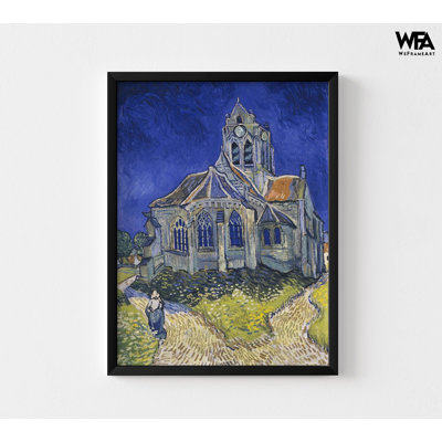 «Auvers Sur Oise» par Vincent Van Gogh, «The Church At Auvers Sur Oise», reproduction d'art encadrée