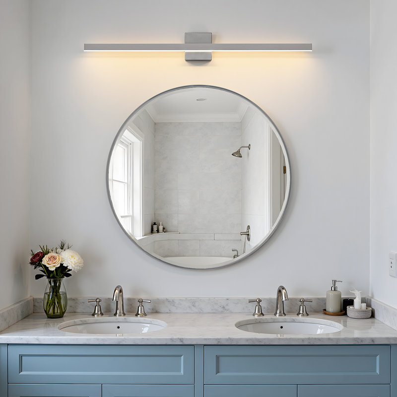 39-Inch 5CCT Dimmable Bathroom Vanity Light, Silver