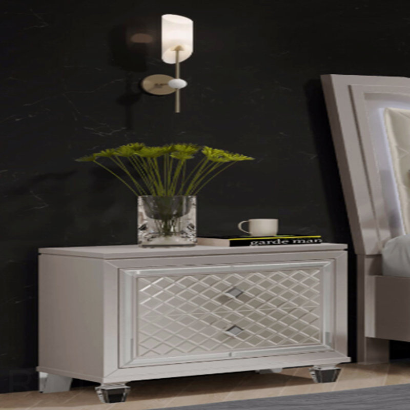 Table de chevet Cross Glam Champagne